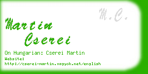 martin cserei business card